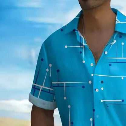 Men's Fashion Printed Short Sleeve Shirt - Slim Fit, Polyester Fabric - Buy Center US