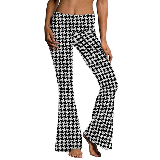 Low Waist Printed Bootcut Trousers - Stylish Urban Fashion, Sizes S-XXL - Buy Center US
