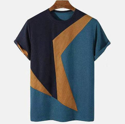 Striped 3D Printed Short Sleeve Mesh Top - Loose Fit, Antibacterial Style - Buy Center US