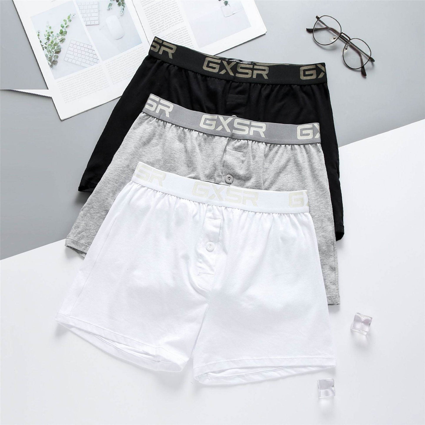 Buycenter Men's Low Waist Cotton Underwear - Breathable Boxer Shorts - Buy Center US