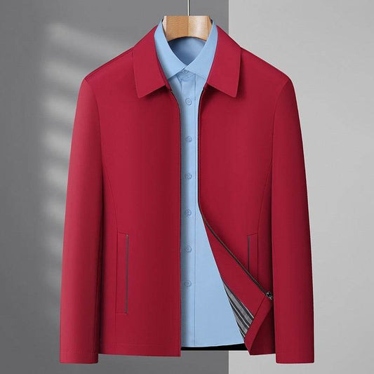 Buycenter Men's Business Casual Jacket - Stylish Lapels, Zipper Coat - Buy Center US