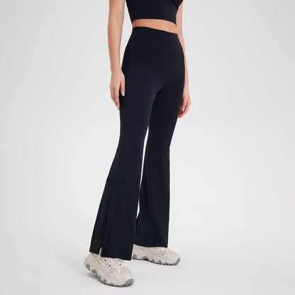 Peach High Waist Bell-Bottom Pants - Soft Moisture-Wicking Sportswear - Buy Center US