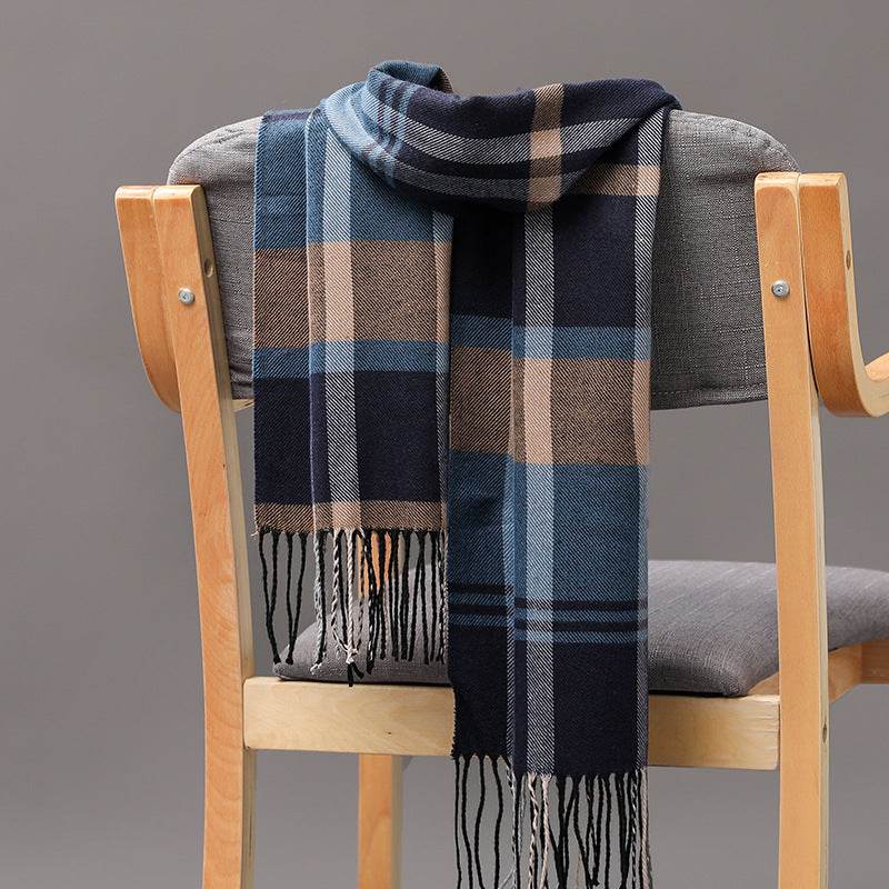 Buycenter British Plaid Cashmere Tassel Scarf for Couples & Kids - Buy Center US