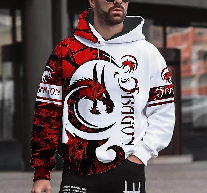Buycenter Spring 3D Printed Hooded Sweater - Casual Long Sleeve for Men - Buy Center US