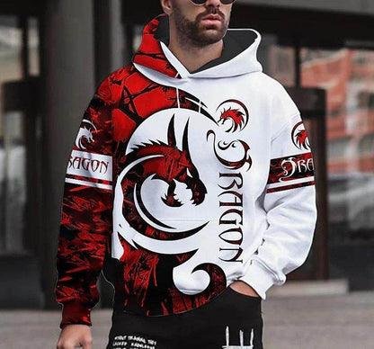Buycenter Spring 3D Printed Hooded Sweater - Casual Long Sleeve for Men - Buy Center US