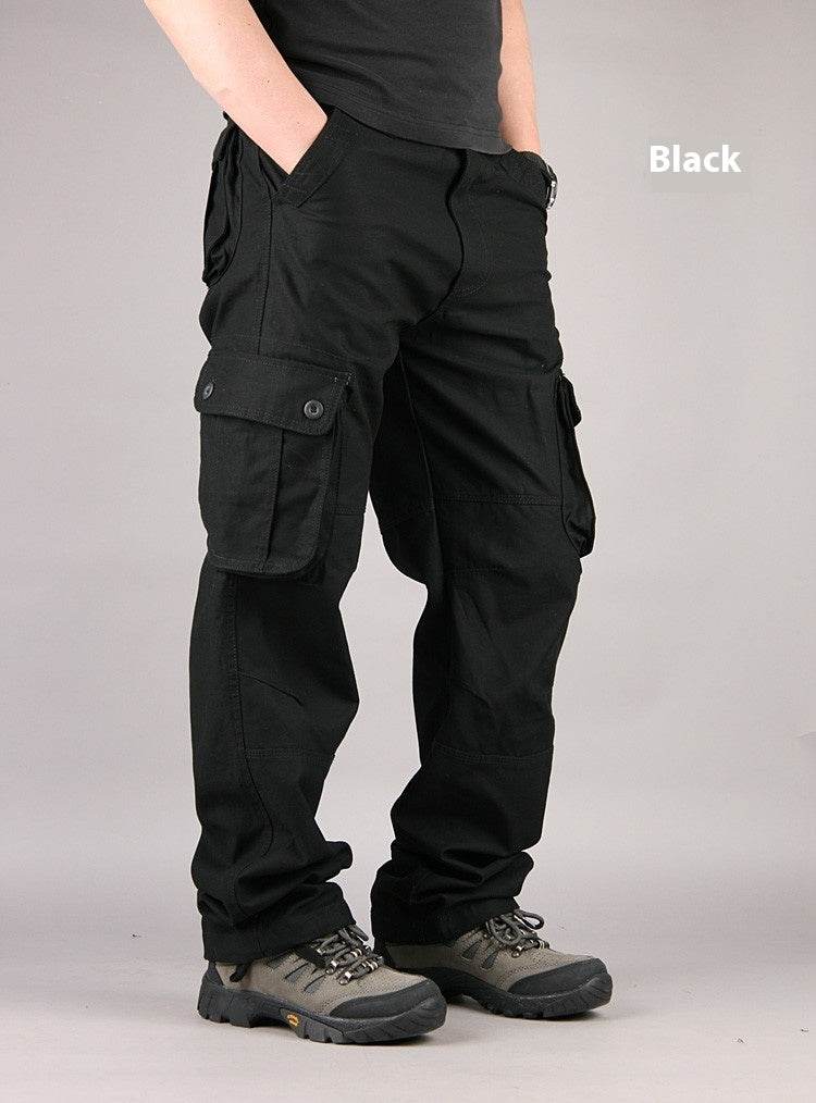 Buycenter Multi-Pocket Men's Casual Pants - Loose Fit & Stone Washed - Buy Center US
