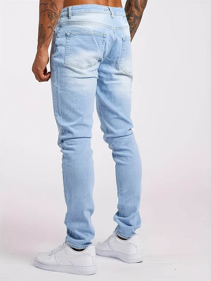 2024 Men's Skinny Fit Jeans - Casual All-Season Denim, Medium Stretch - Buy Center US