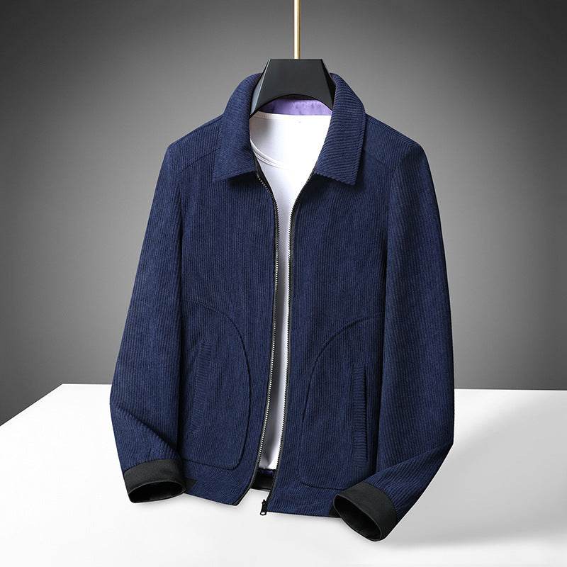 Buycenter Plus Size Corduroy Coat - Rust Red, Khaki, Navy & Black - Buy Center US