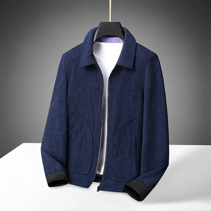 Buycenter Plus Size Corduroy Coat - Rust Red, Khaki, Navy & Black - Buy Center US