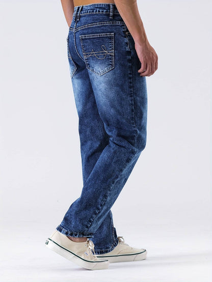 Men's Slim Fit Stretch Jeans - Chic Distressed Street Style Denim - Buy Center US