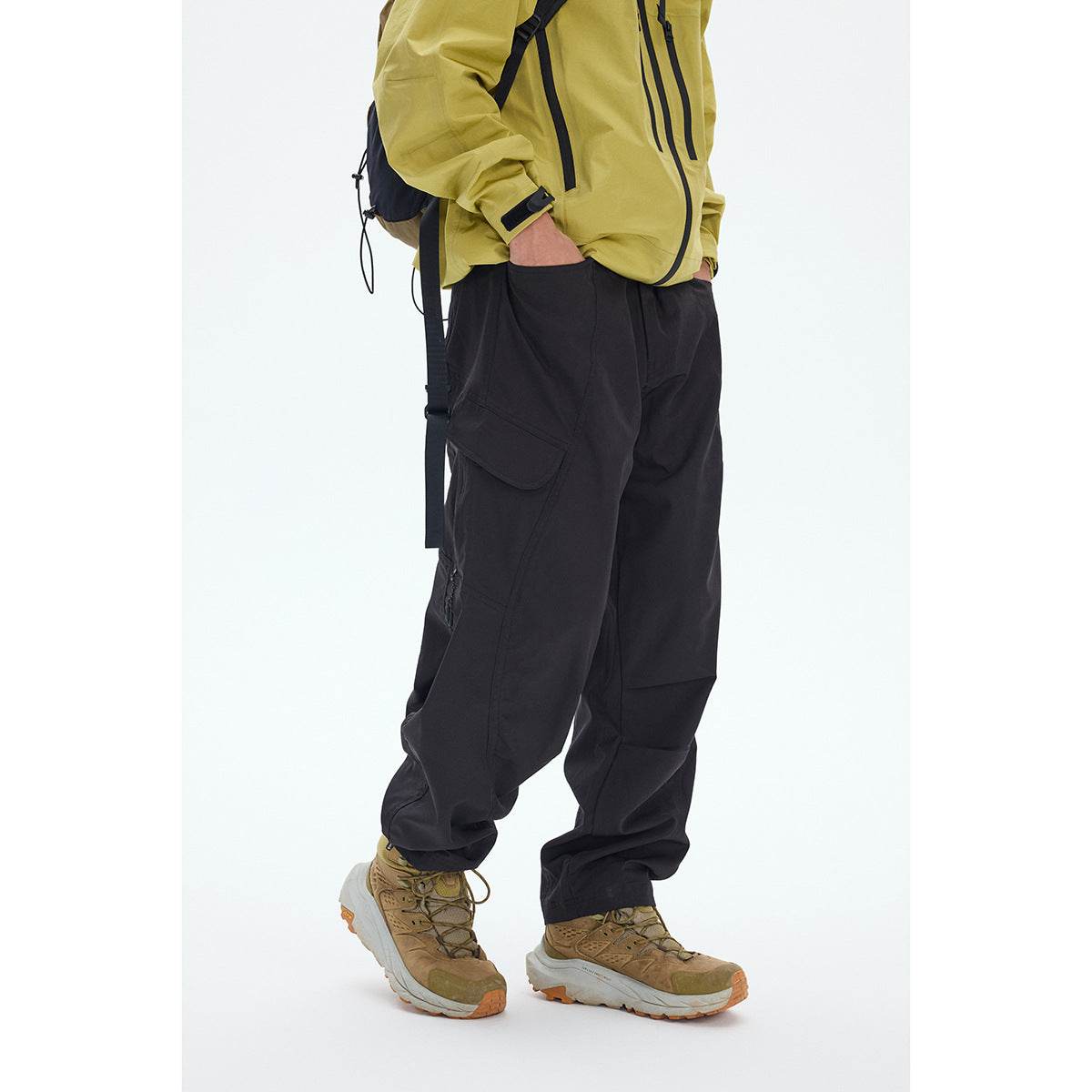 Buycenter Men's Leisure Cargo Trousers - Chemical Fiber Blend, Straight Fit - Buy Center US