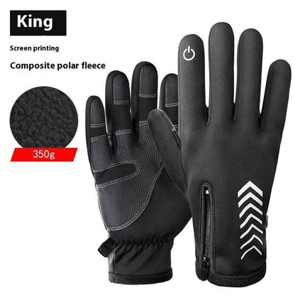 Buycenter Winter Leather Riding Gloves - Fleece-Lined, Windproof Design - Buy Center US