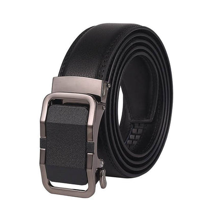 Buycenter Men's Leather Belt - Two-Layer Cowhide with Automatic Buckle - Buy Center US