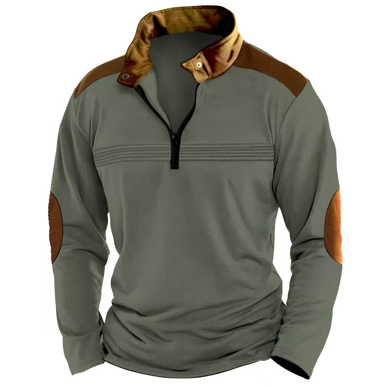 Buycenter Men's Long Sleeve Polo Shirt - Stylish Zipper Sports Top - Buy Center US