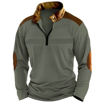 Buycenter Men's Long Sleeve Polo Shirt - Stylish Zipper Sports Top - Buy Center US