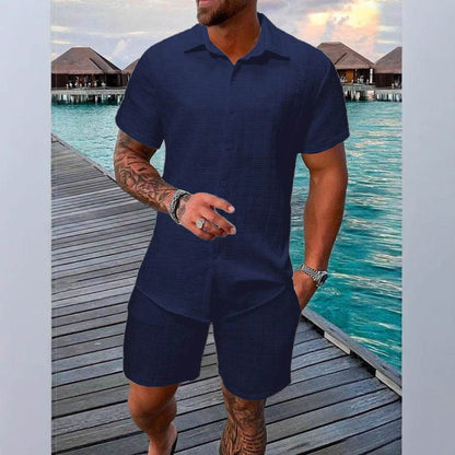 Buycenter Summer Jacquard Suit - Casual Black & White Shorts Set - Buy Center US