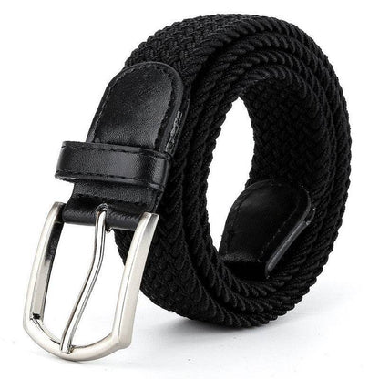 Buycenter Men's Casual Stretch Woven Leather Belt - Bohemian Style, Various Colors - Buy Center US