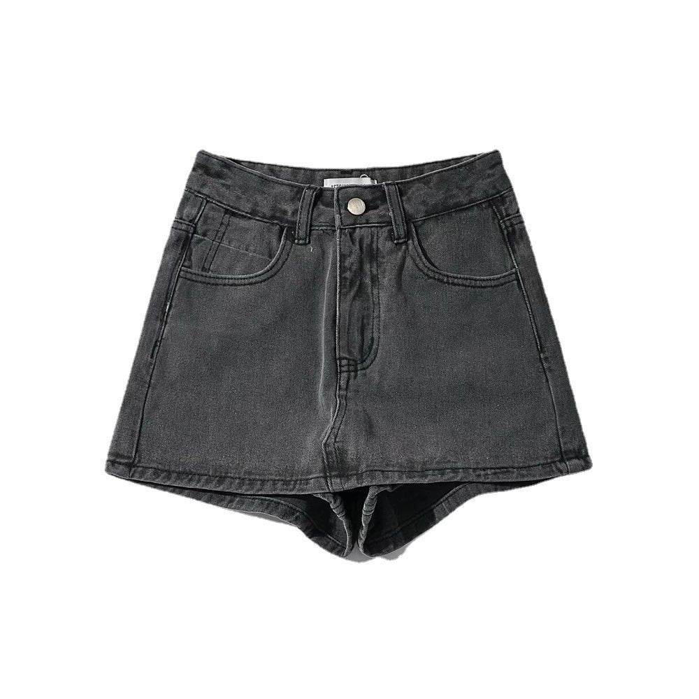 Sheath Ultra Short Denim Skirted Leggings - Trendy High Waist Styles - Buy Center US