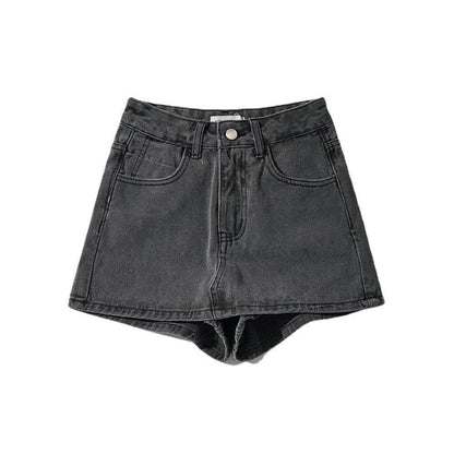 Sheath Ultra Short Denim Skirted Leggings - Trendy High Waist Styles - Buy Center US