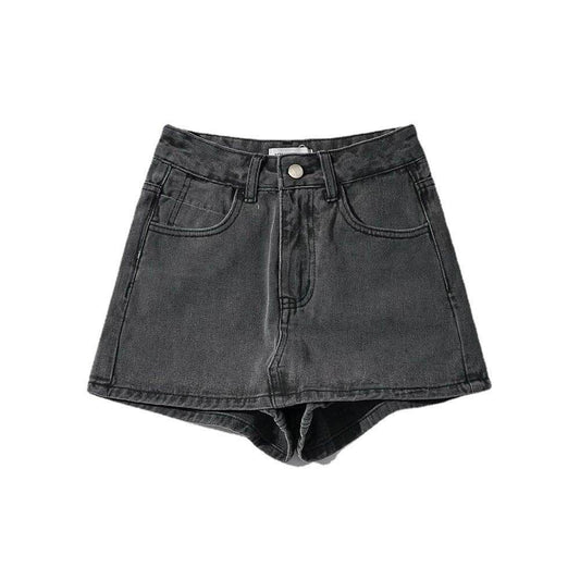 Sheath Ultra Short Denim Skirted Leggings - Trendy High Waist Styles - Buy Center US