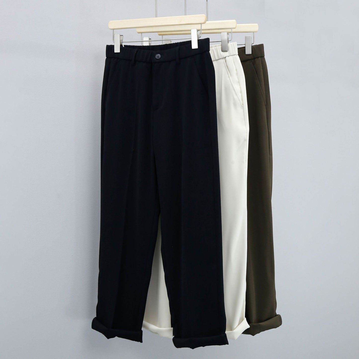 Buycenter Men's Casual Suit Pants - High-Grade Twill, Loose Fit Styles - Buy Center US