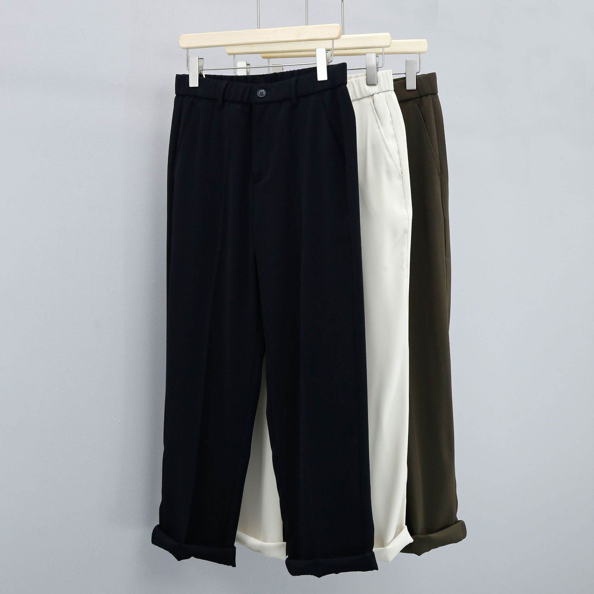 Buycenter Men's Casual Suit Pants - High-Grade Twill, Loose Fit Styles - Buy Center US