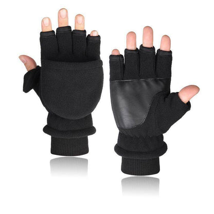 Buycenter Double-Layer Velvet Gloves - Touch Screen Half Finger Design - Buy Center US