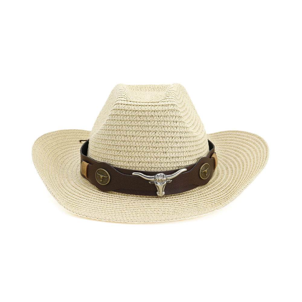 Western Cowboy Straw Hat - Unisex European-American Style for All Seasons - Buy Center US