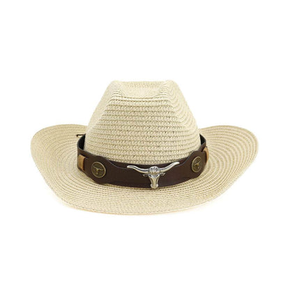 Western Cowboy Straw Hat - Unisex European-American Style for All Seasons - Buy Center US