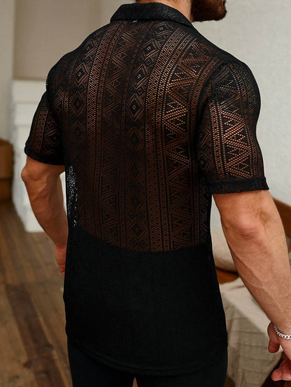 Men’s Casual Knit Open Sweater - Lightweight Lapel Summer Shirt - Buy Center US