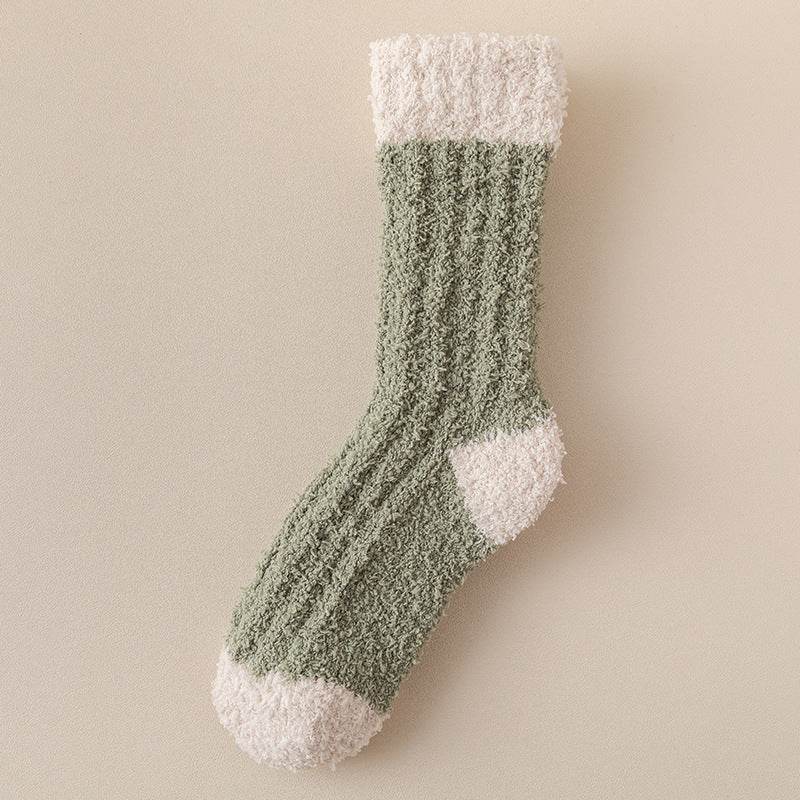 Women's Thickened Thermal Coral Fleece Socks - Cozy Middle Tube Designs - Buy Center US