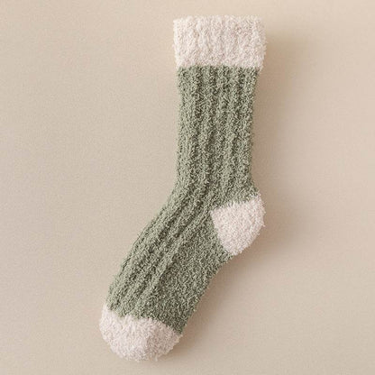 Women's Thickened Thermal Coral Fleece Socks - Cozy Middle Tube Designs - Buy Center US