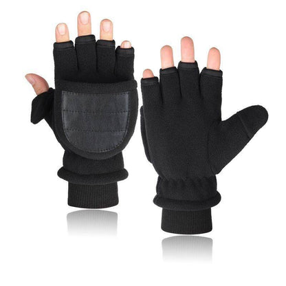 Buycenter Double-Layer Velvet Gloves - Touch Screen Half Finger Design - Buy Center US
