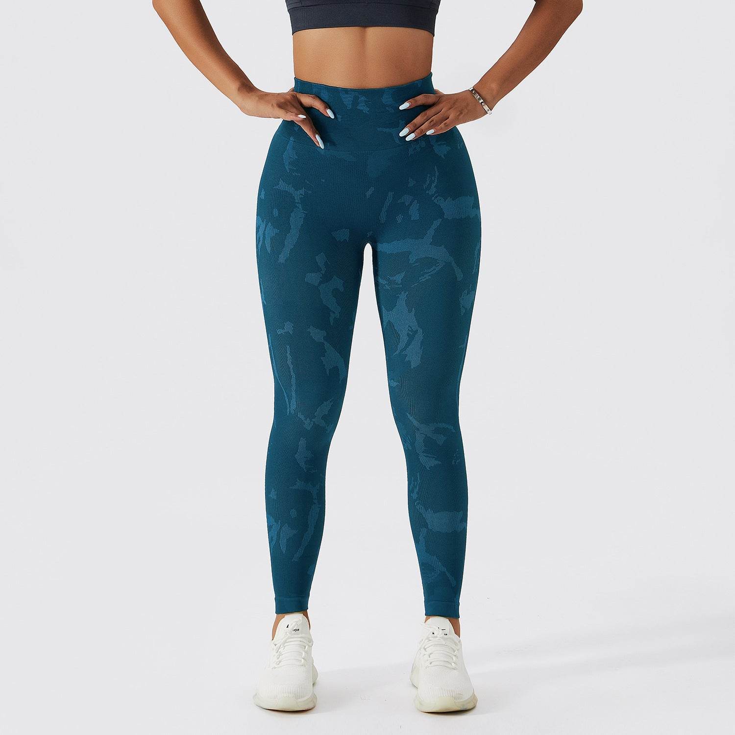 Women's Camouflage Peach Hip Raise Fitness Pants - Quick-Drying for All Sports - Buy Center US