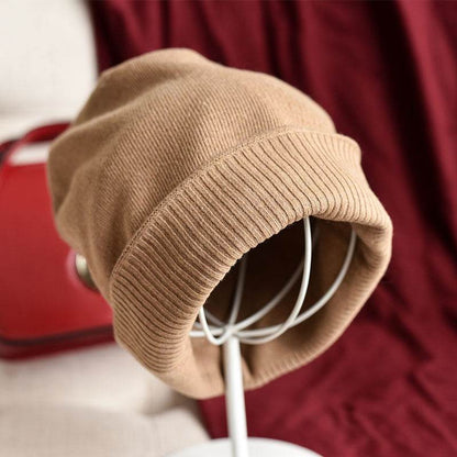 Buycenter Women's Simple Solid Color Knitted Wool Hat - Casual Style - Buy Center US