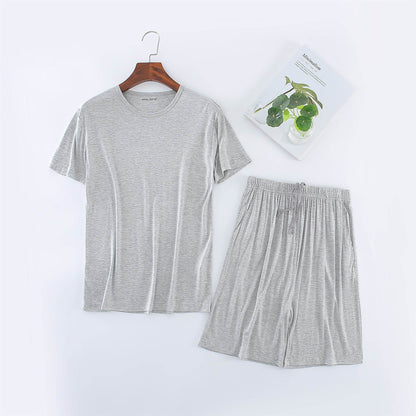 Buycenter Men's Modal T-shirt Set - Comfortable Short Sleeve Home Suit - Buy Center US