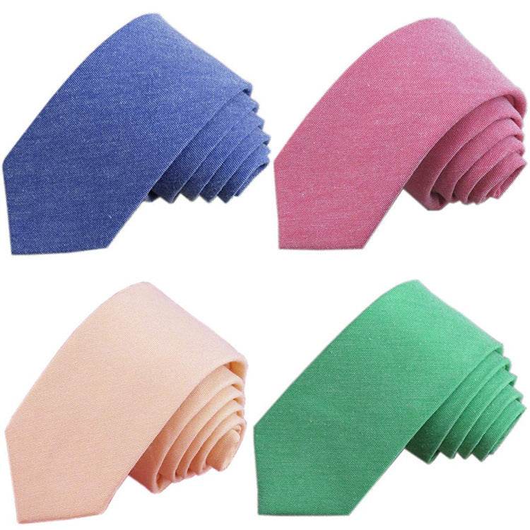 Buycenter 6cm Men's Casual Solid Color Cotton and Linen Bow Tie - Buy Center US
