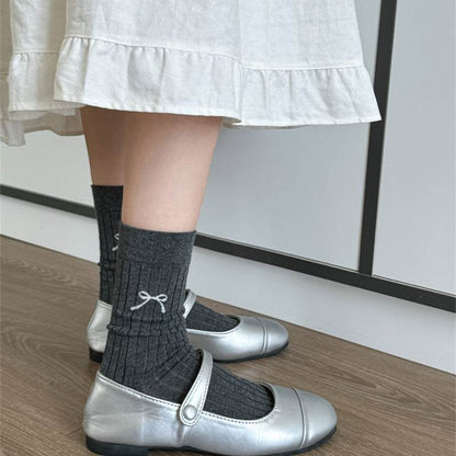 Cute Girl Bow Tube Socks - Breathable Cotton, Mid-Calf Length - Buy Center US