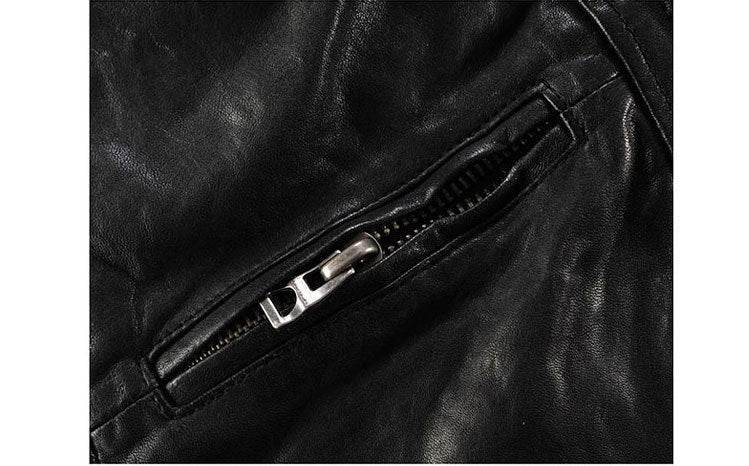 Buycenter Men's Slim-fit Leather Motorcycle Jacket - Genuine Goatskin & Cowhide - Buy Center US