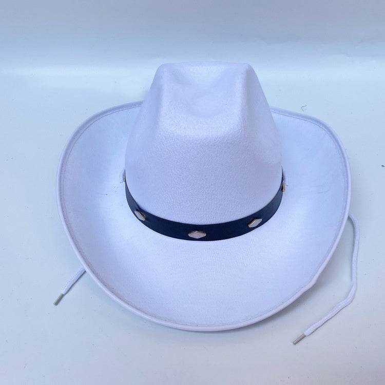 Western Five Nail Cowboy Hat for Kids & Adults - Flat Eaves, Sun Protection - Buy Center US