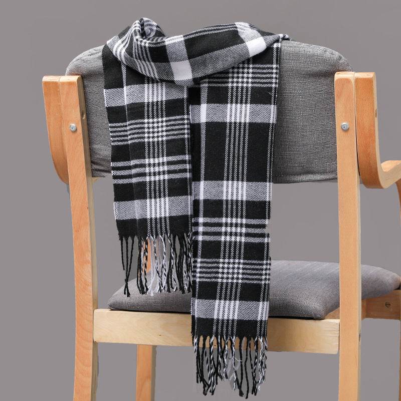 Buycenter British Plaid Cashmere Tassel Scarf for Couples & Kids - Buy Center US