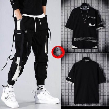 Buycenter Loose Hip-Hop Overalls for Men - Summer Fashion with Hood - Buy Center US