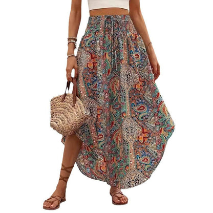 Casual Personality Printed A-Line Skirt - Floral Polyester Design - Buy Center US