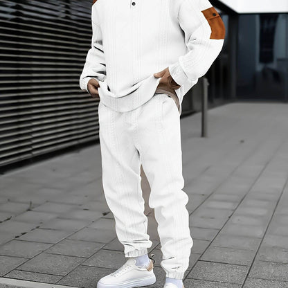Men's Casual Sports Suit - Color Block Design, Comfortable & Breathable Fabric - Buy Center US