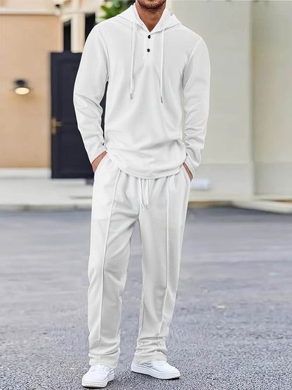 Casual Men's 2-Piece Set - Hooded Sweatshirt & Drawstring Pants - Buy Center US