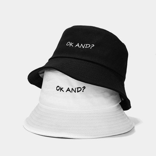 Macaron OK Embroidered Fisherman Hat - Unisex Cotton Wide Brim Style - Buy Center US