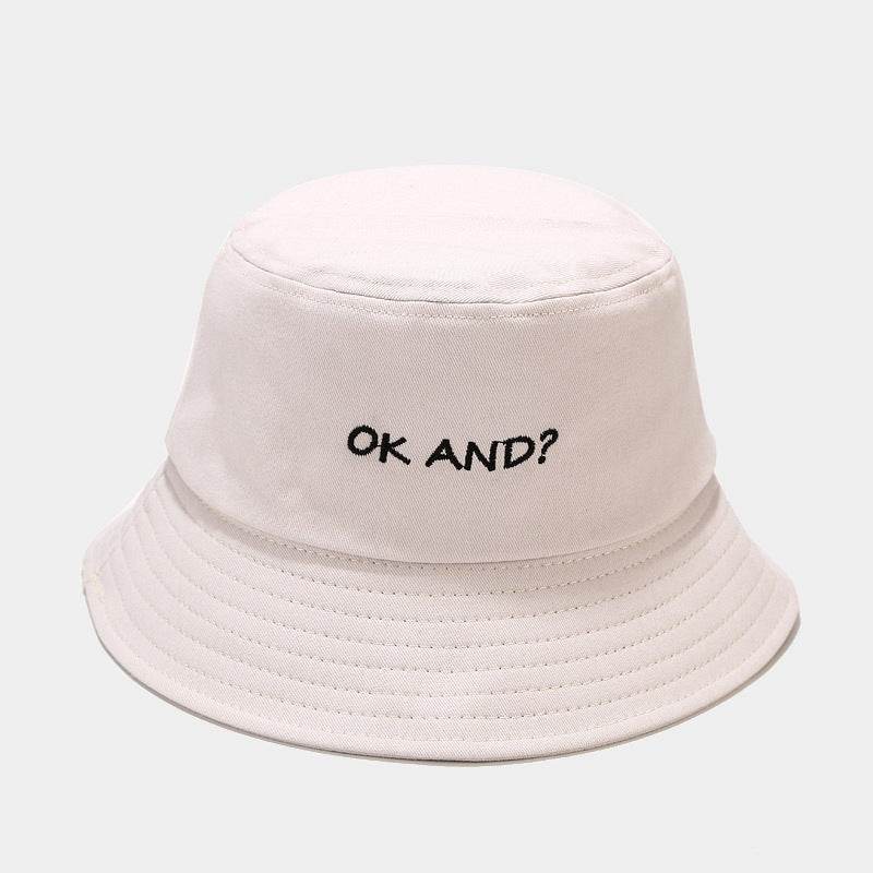 Macaron OK Embroidered Fisherman Hat - Unisex Cotton Wide Brim Style - Buy Center US