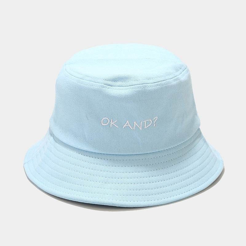Macaron OK Embroidered Fisherman Hat - Unisex Cotton Wide Brim Style - Buy Center US
