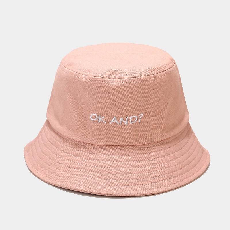 Macaron OK Embroidered Fisherman Hat - Unisex Cotton Wide Brim Style - Buy Center US