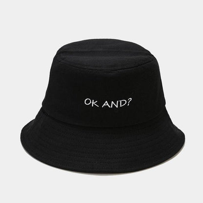 Macaron OK Embroidered Fisherman Hat - Unisex Cotton Wide Brim Style - Buy Center US